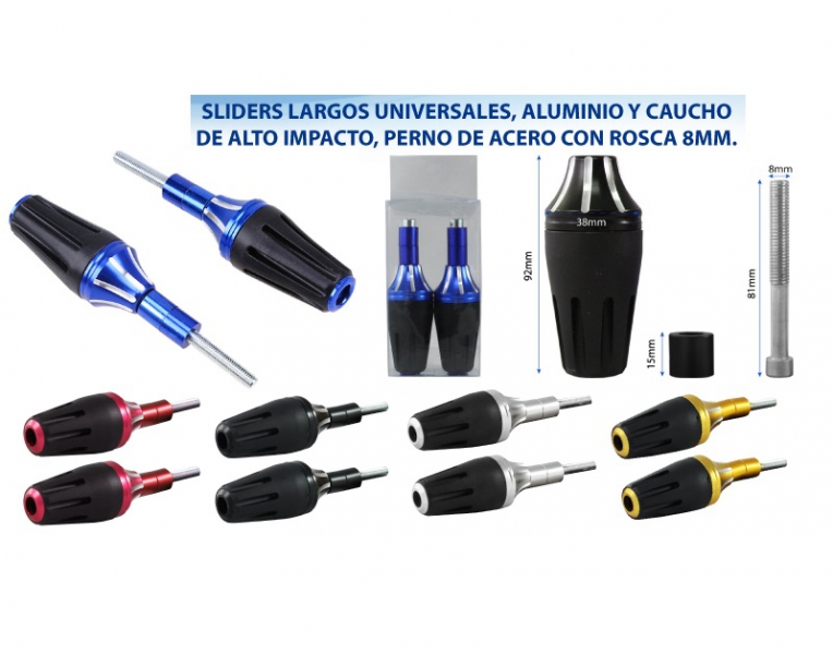 SLIDERS LARGOS UNIVERSALES ROSCA 8MM