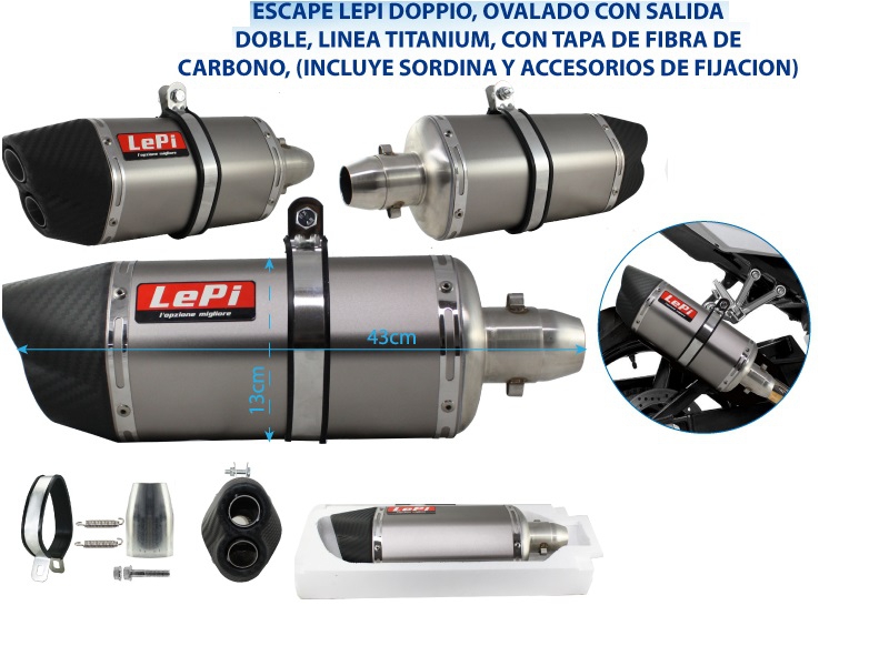 ESCAPE LEPI DOPPIO LINEA TITANIUM FIBRA DE CARBONO