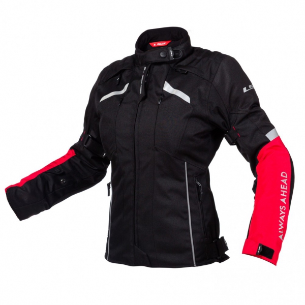 CAMPERA LS2 CORDURA MUJER SERRA NEGRO ROJO