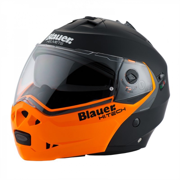 CASCO BLAUER SKY NEGRO MATE NARANJA FLUOR