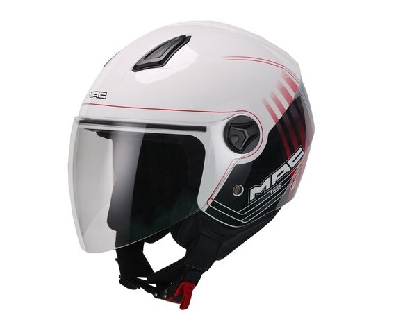 CASCO MAC BEAT TREK BLANCO NEGRO ROJO
