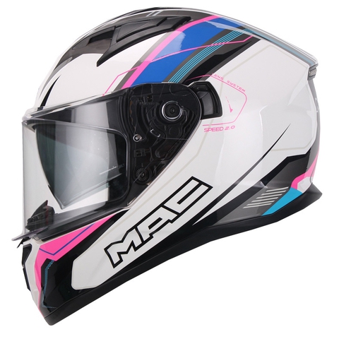 CASCO INTEGRAL SPEED 2.0 DISCO BLANCO ROSA