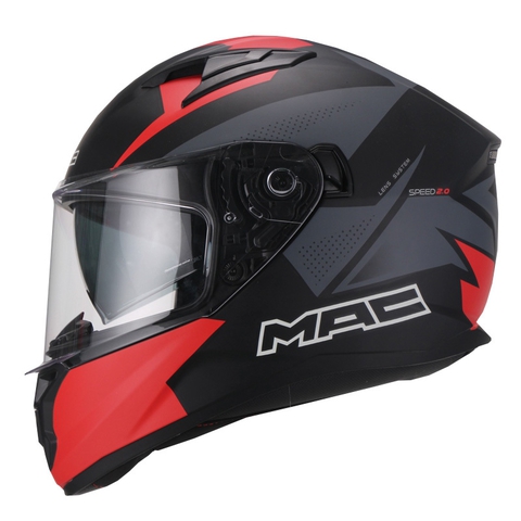 CASCO INTEGRAL SPEED 2.0 RAVEN MATE NEGRO ROJO