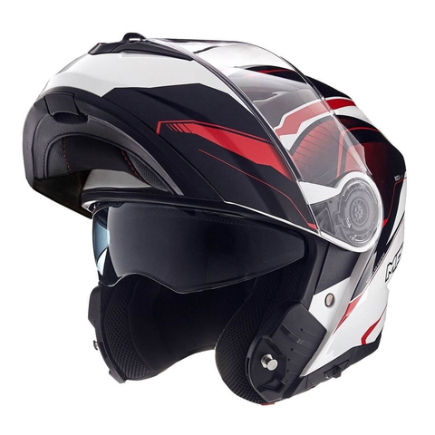 CASCO ROCK MAGMA BLANCO NEGRO ROJO