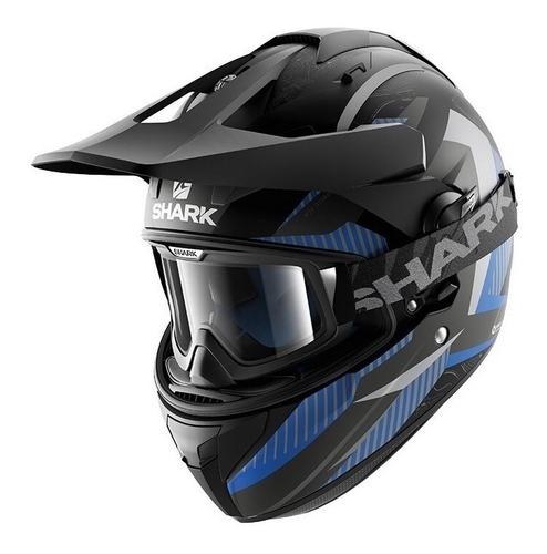 Casco Integral Shark Explore R Peka Azul Negro Mate